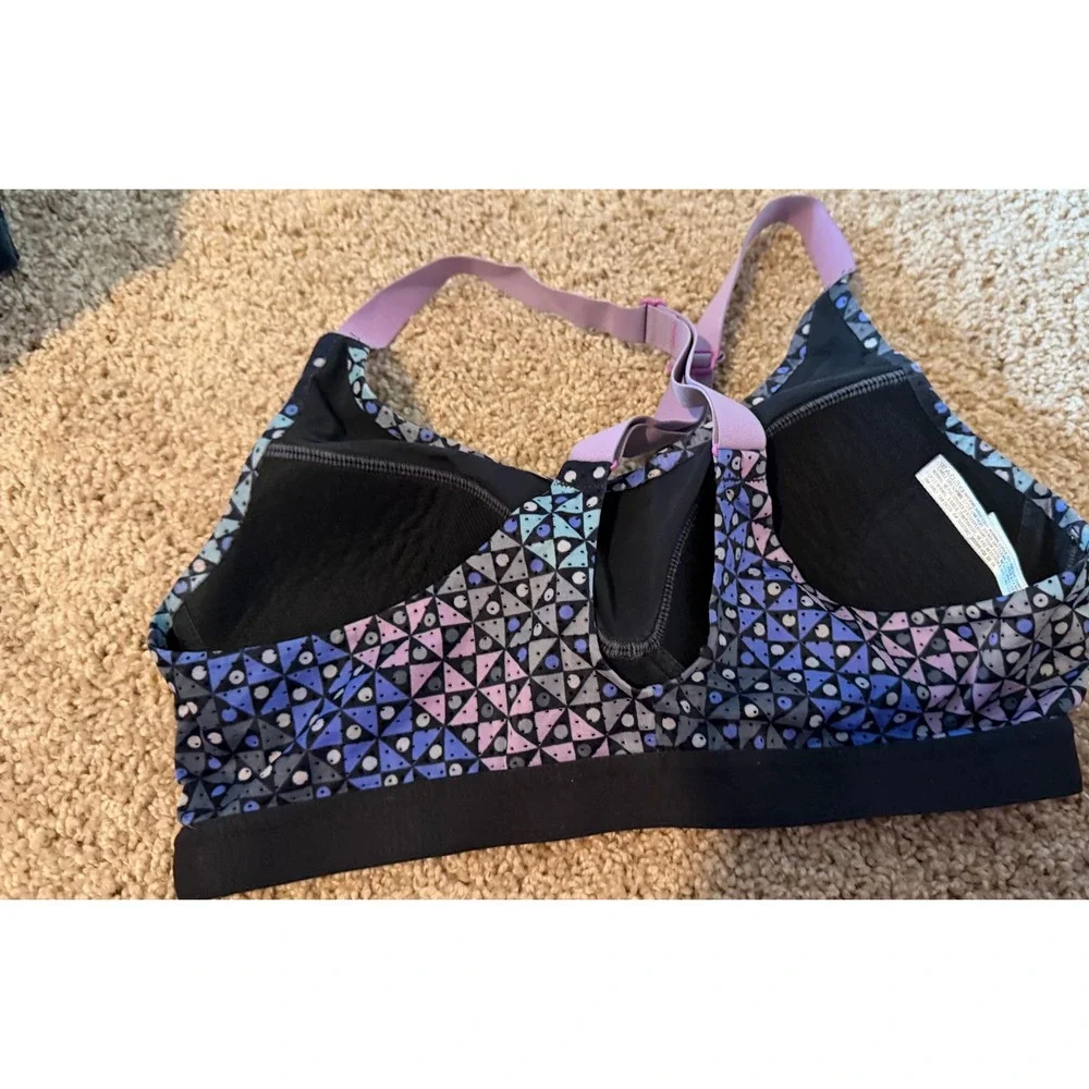 Victorias Secret Sport Incredible Bra 34B Blue Purple Geometric Racerback‎ Sport